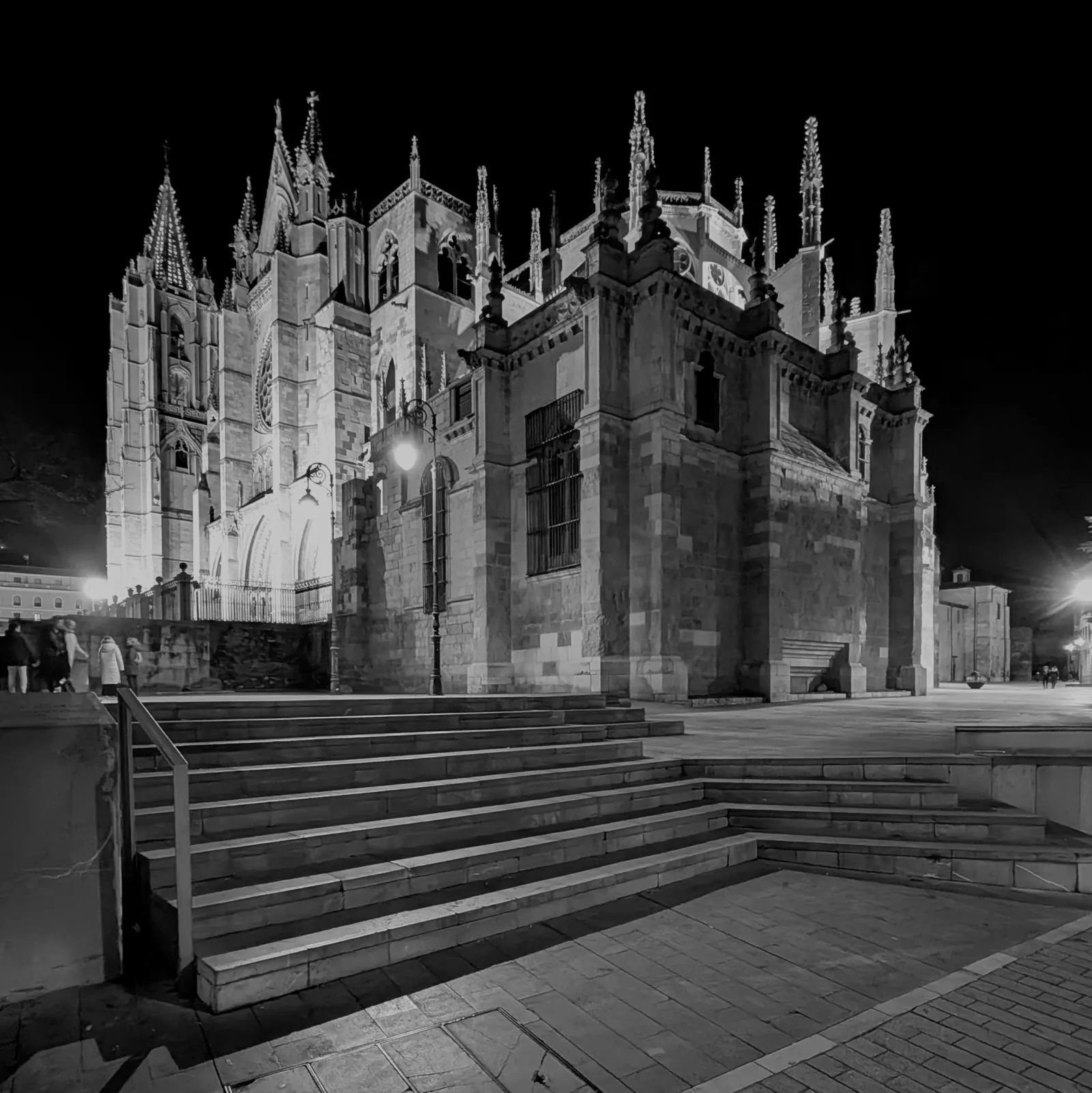 Catedral de León, joya nocturna — Fotos de León