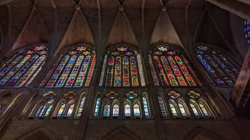 Catedral de León, estallido de color — Fotos de León